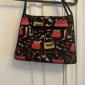 Elegant Black and Multicolor Shoulder Bag